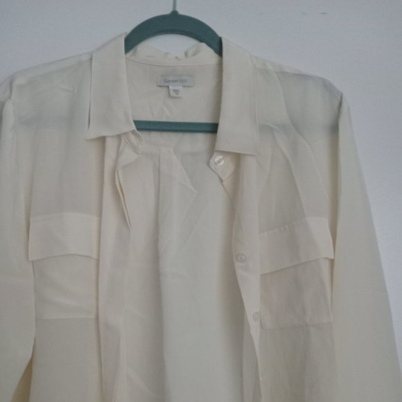 Ivory Silk Garnet Hill blouse - Picture 1 of 4